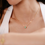 Sophia Hexagon Cut Necklace - Emerald