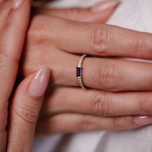 Ava Deco Eternity Ring- Sapphire
