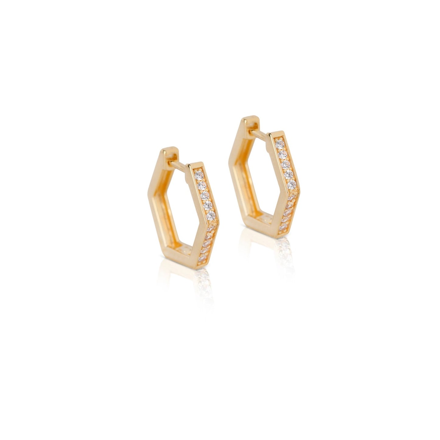 Ivy Hexagon Hoop Earrings