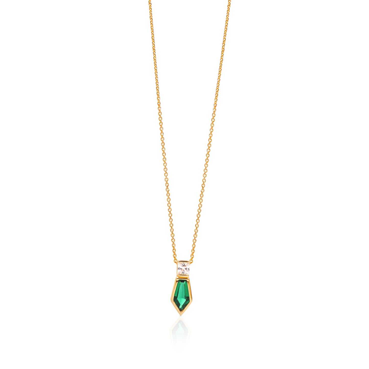 Naomi Deco Drop Pendant - Emerald