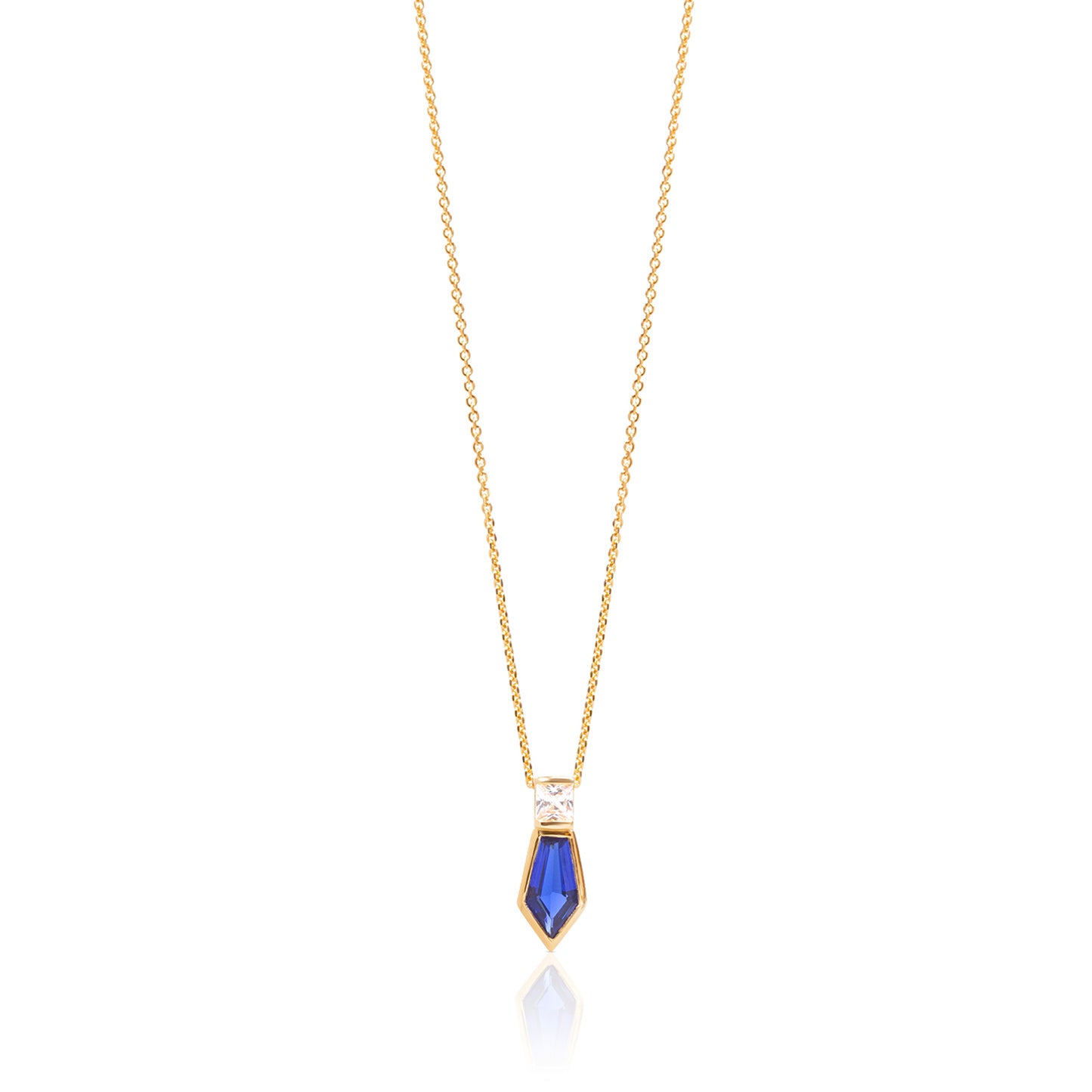 Naomi Deco Drop Pendant - Sapphire