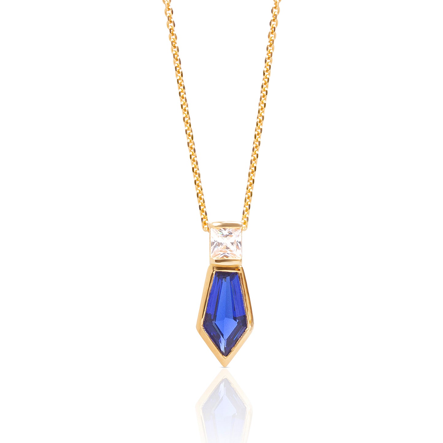 Naomi Deco Drop Pendant - Sapphire