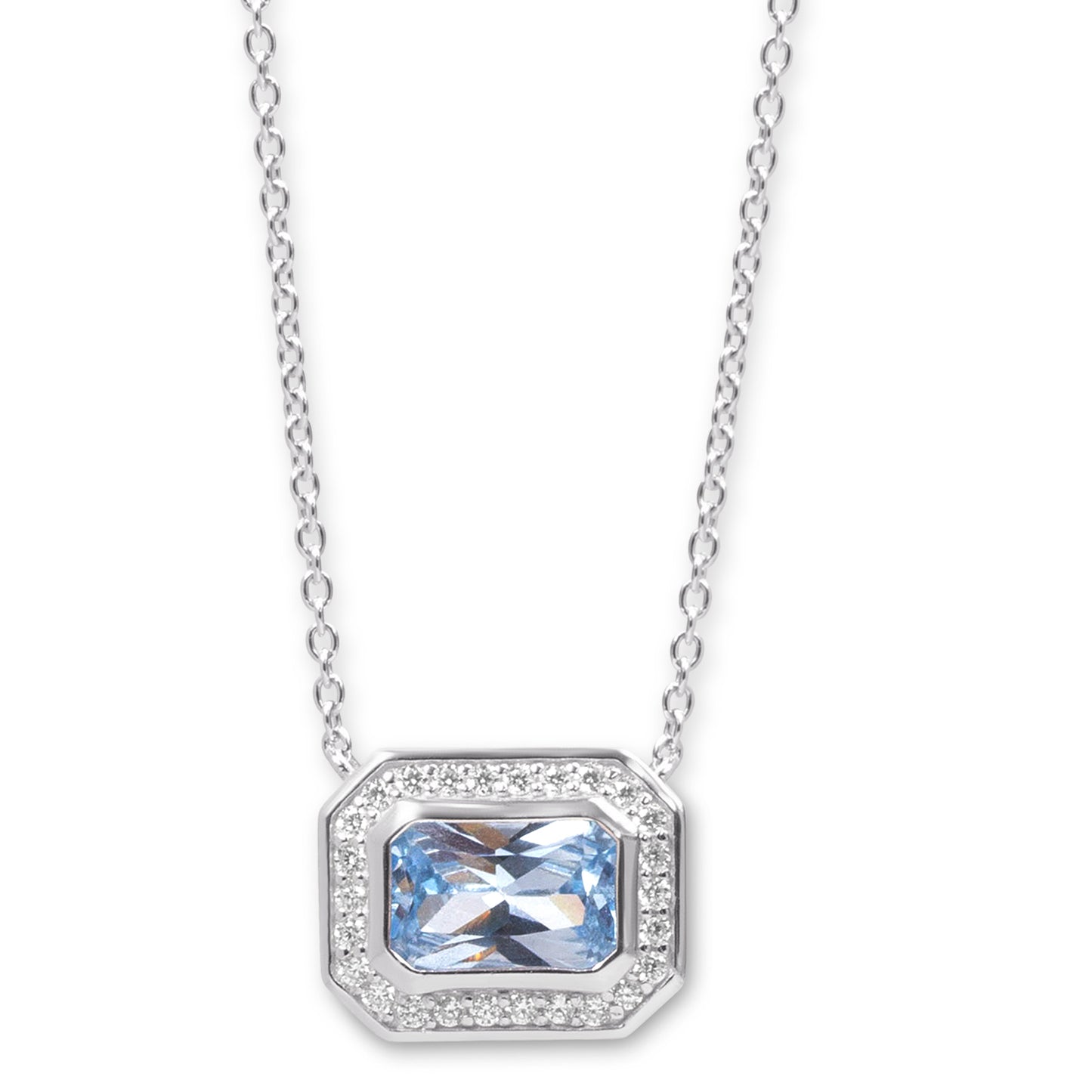 Gabriella East to West Necklace - Aquamarine