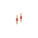 Olivia Pear Cut Hoops- Pink Spinel