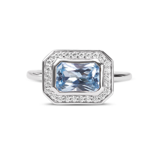 Gabriella East to West Ring -  Aquamarine