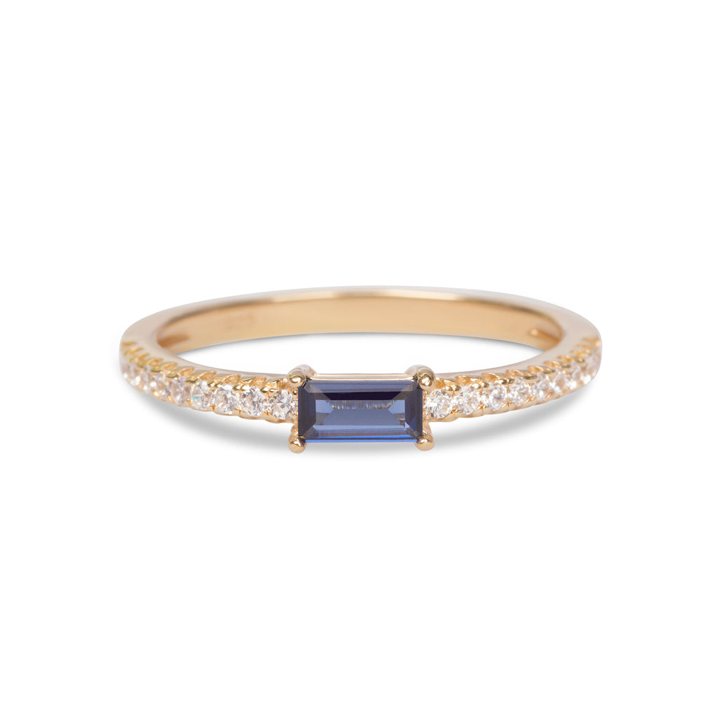 Ava Deco Eternity Ring- Sapphire