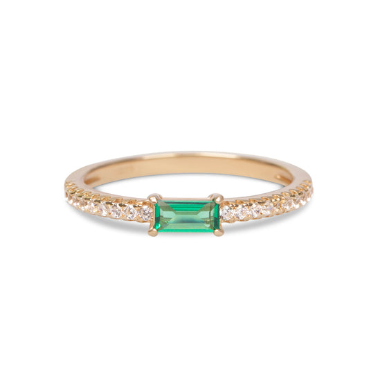 Ava Deco Eternity Ring- Emerald