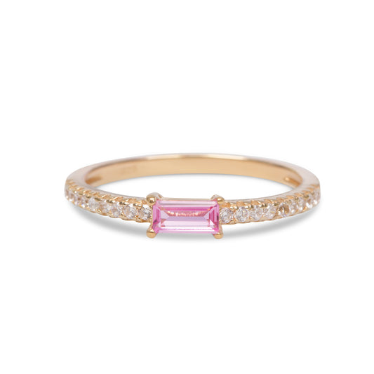 Ava Deco Eternity Ring- Pink Sapphire