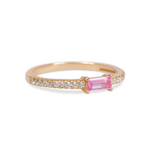 Ava Deco Eternity Ring- Pink Sapphire