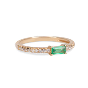 Ava Deco Eternity Ring- Emerald