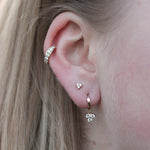 Crystal Gold Trio Studs
