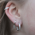 Sterling Silver Crystal Hoops
