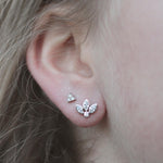 Silver Stackable Crystal Trio Studs 
