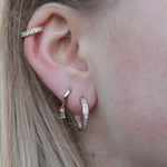 Sterling Silver Gold Crystal Hoops