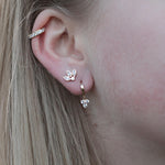 Stackable Sterling Silver Plated in 18ct Gold Ethereal Crystal Huggies 