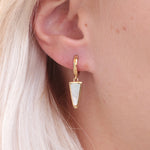 Pearl Triangular Drop Huggies 