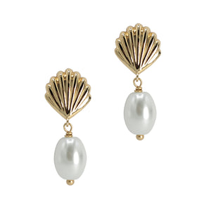 Art Deco Shell Drop Earrings