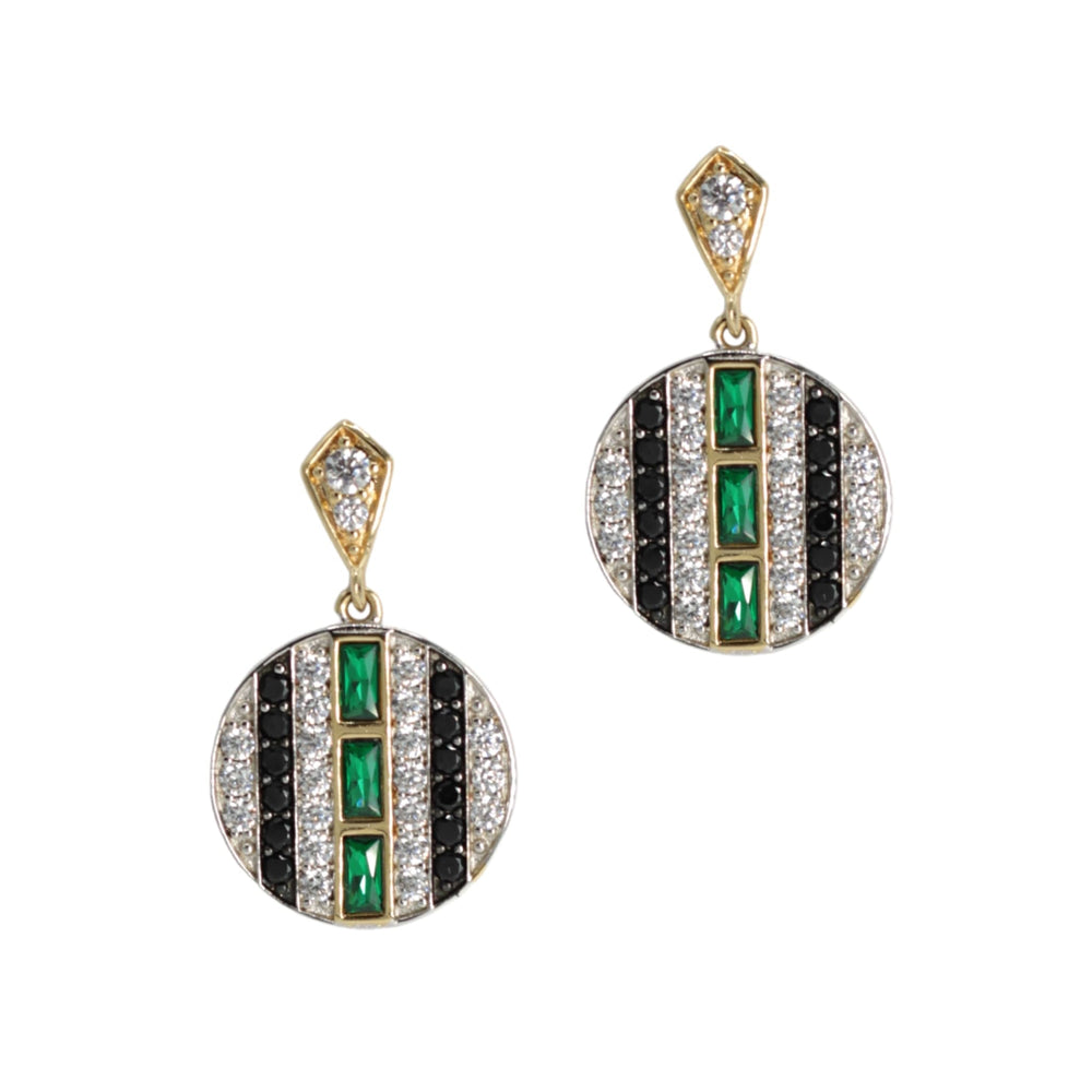 Art Deco Shield Drop Earrings 