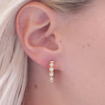 Gold Crystal CZ Clear Stone Hoops