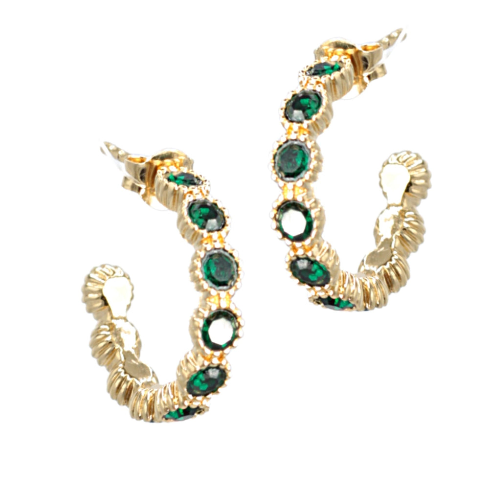 Emerald Deco Hoops