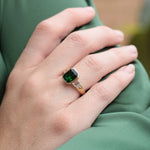 Vintage Green Stone Art Deco Ring 
