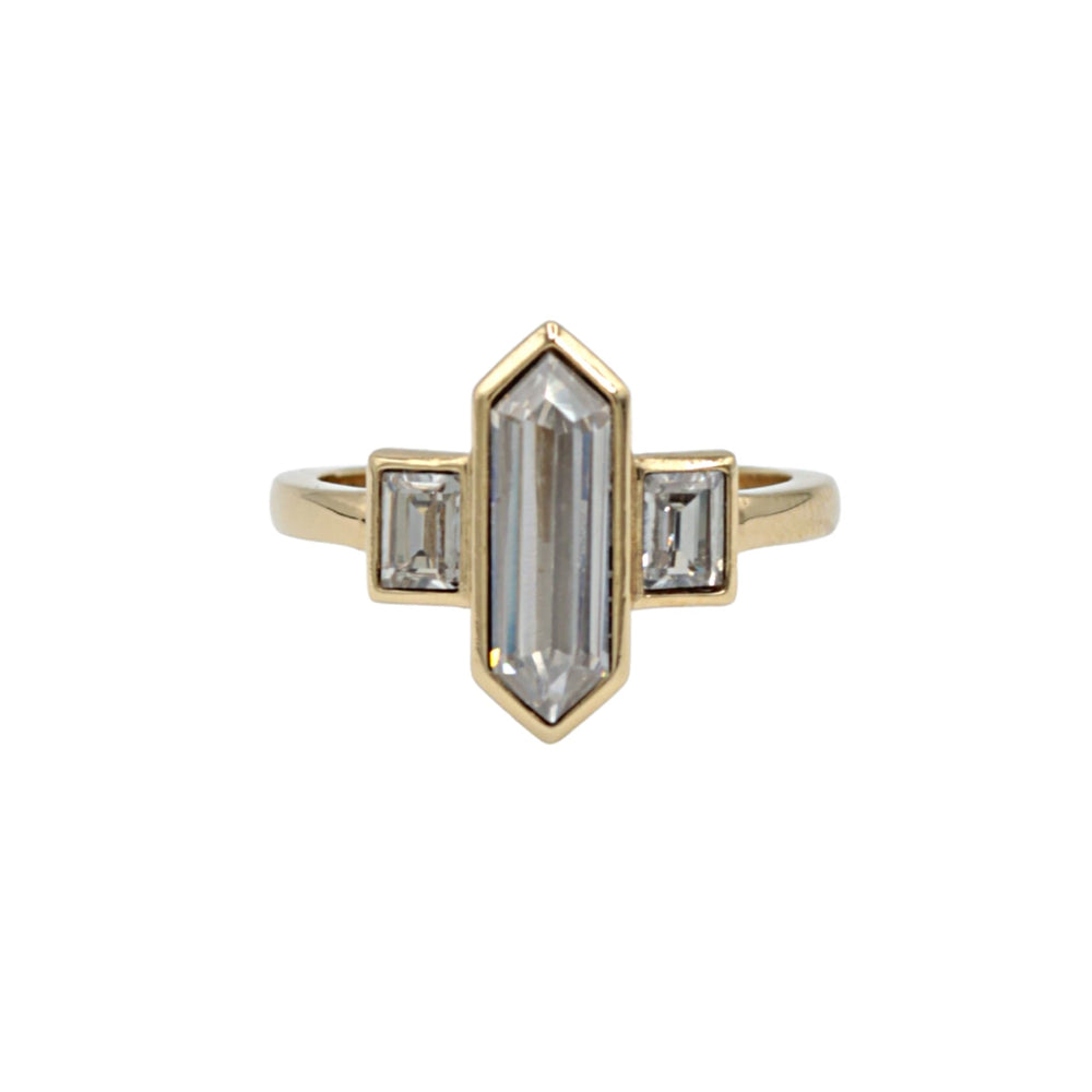 Art Deco 3 stone ring
