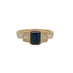 Art Deco Mixed Cut Ring - Sapphire