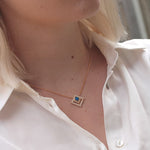 Gold Art Deco Pendent with Blue Opal Stone 