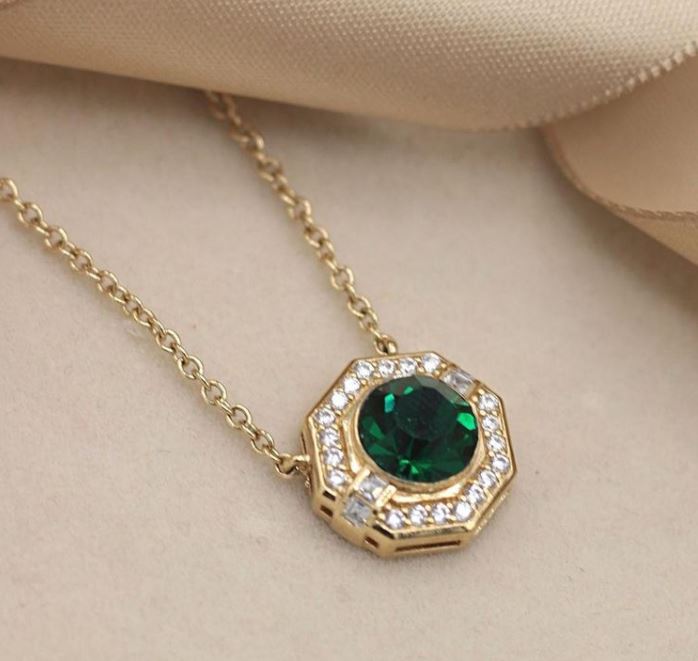 
            
                Load image into Gallery viewer, Art Deco Octagon Emerald Pendant
            
        