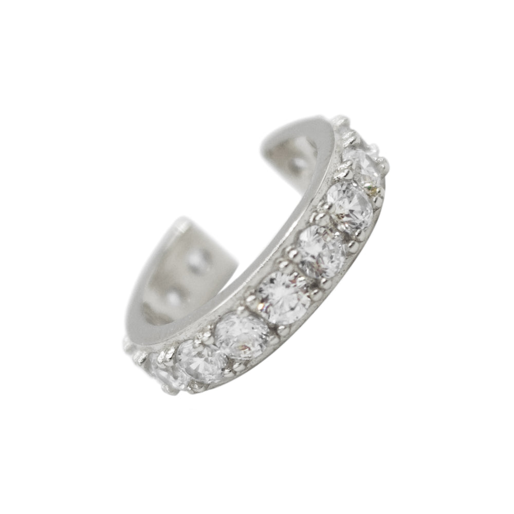 Pave Rhodium Ear Cuff 