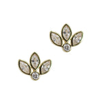 Gold Marquise Fan Studs 